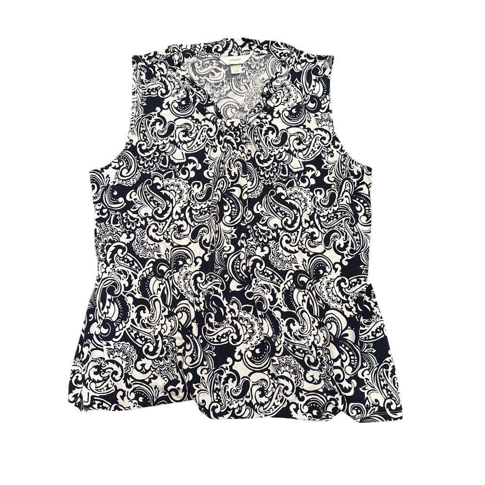 CJ Banks Womens Sz 1X Sleeveless Top Polyester Spandex